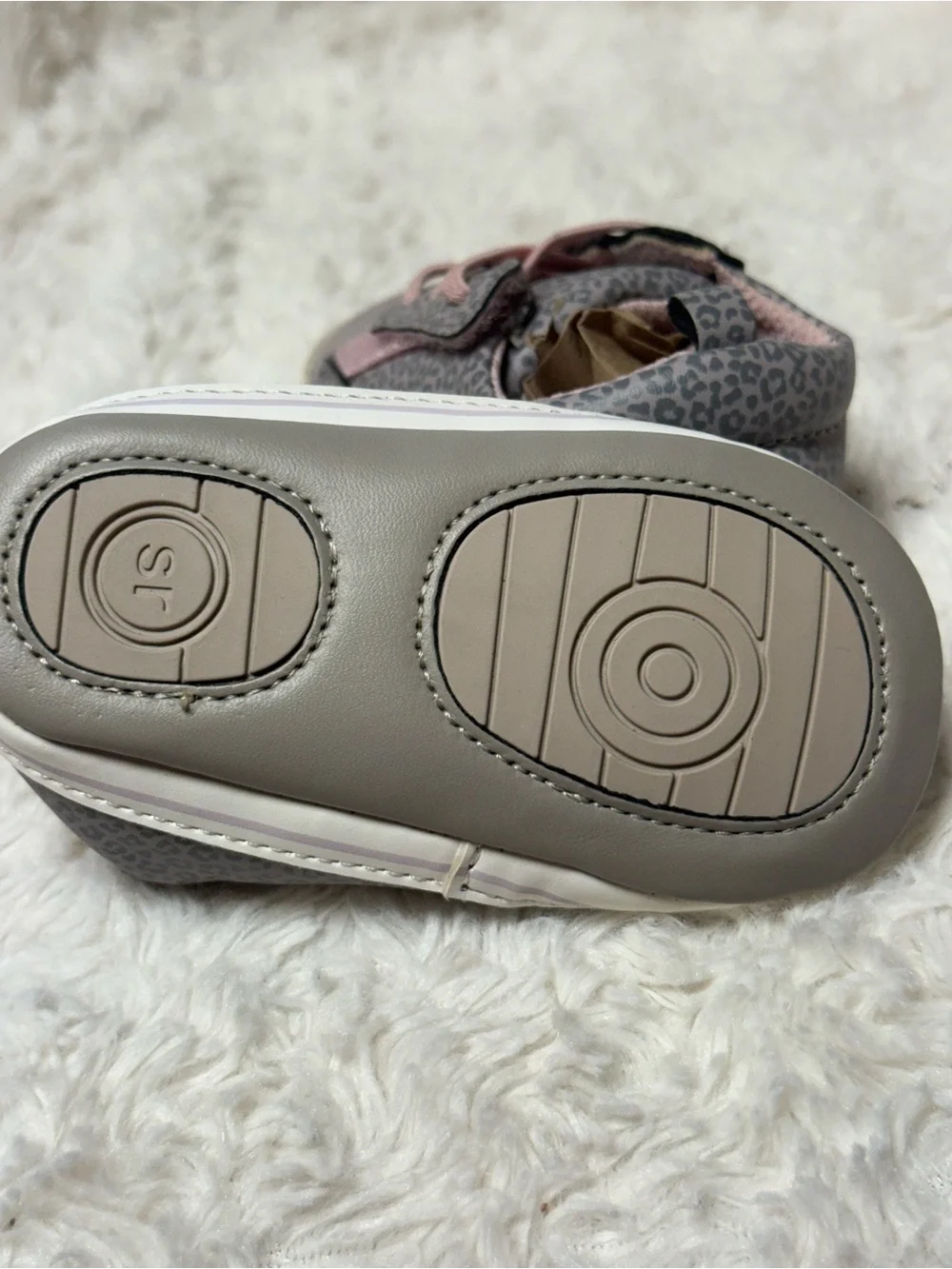Stride Rite Surprize Girls Gray Leopard Pink Sneakers Shoes